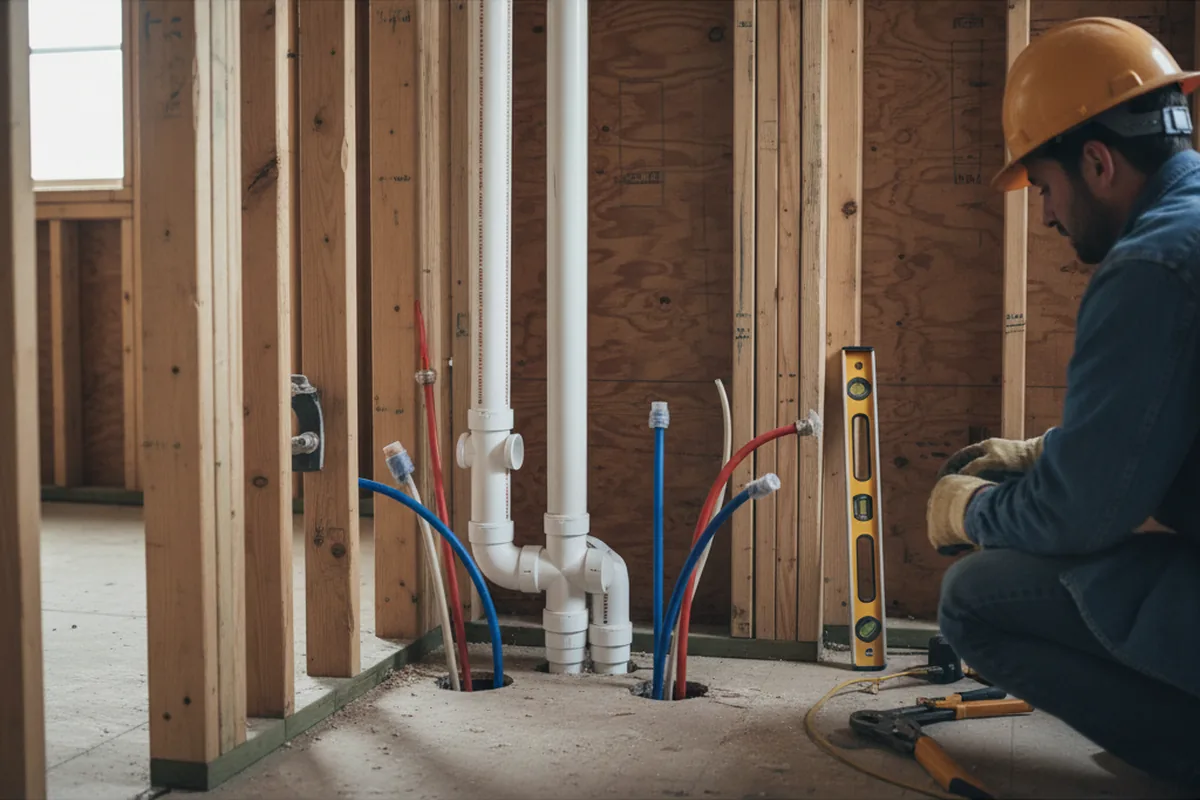 Drain and supply rough-in during Drain Cleaning in Shepherd